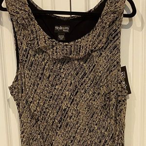 Style & Co. Black and Gold Textured Dress